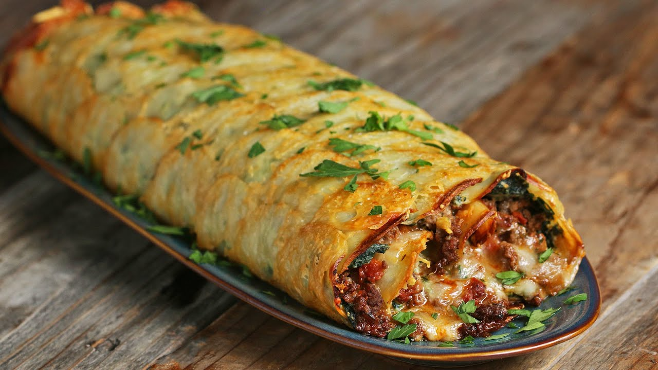 კარტოფილის რულეტი სკალოპით