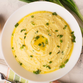 კარტოფილის პიურე მწვანილითა და სუნელებით