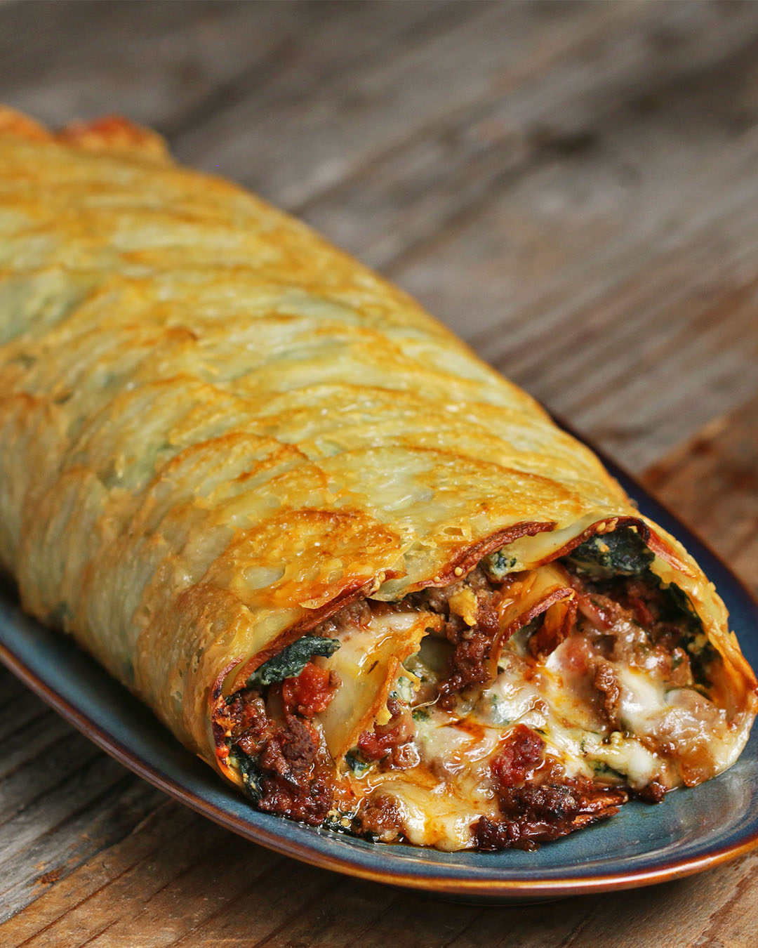 კარტოფილის რულეტი სკალოპით