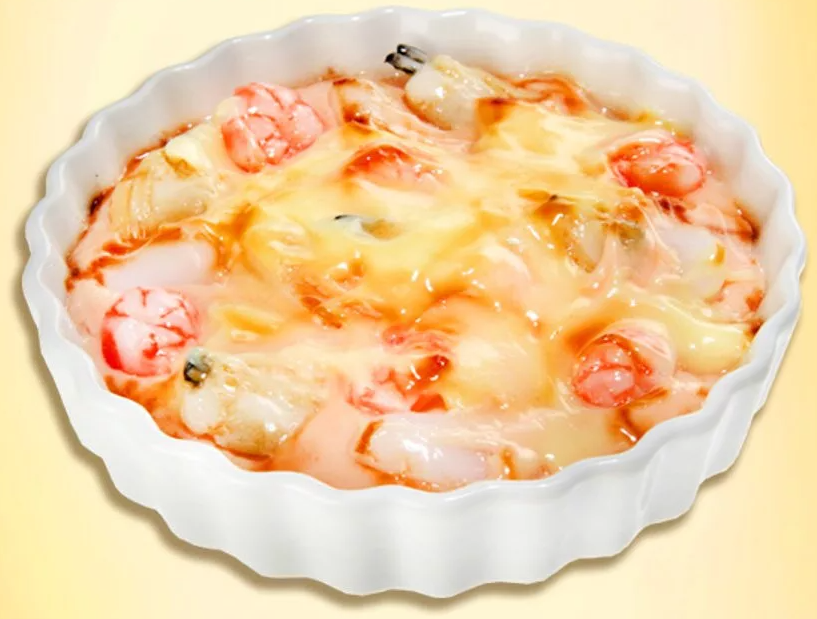 ჟულიენი მიდიებითა და კრევეტებით